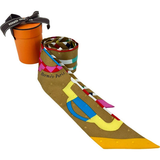 Twilly ツイリー マルチカラー ブラウン シルク 絹