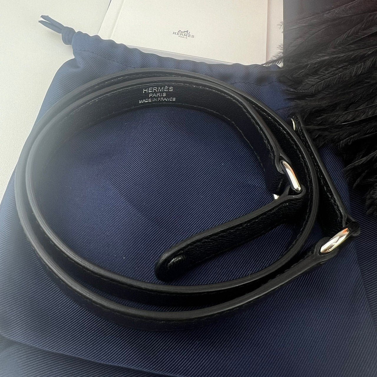 Kelly Elan feather ケリーエランフェザー Black ブラック Madame マダム PHW シルバー金具 Stamp-W W刻印