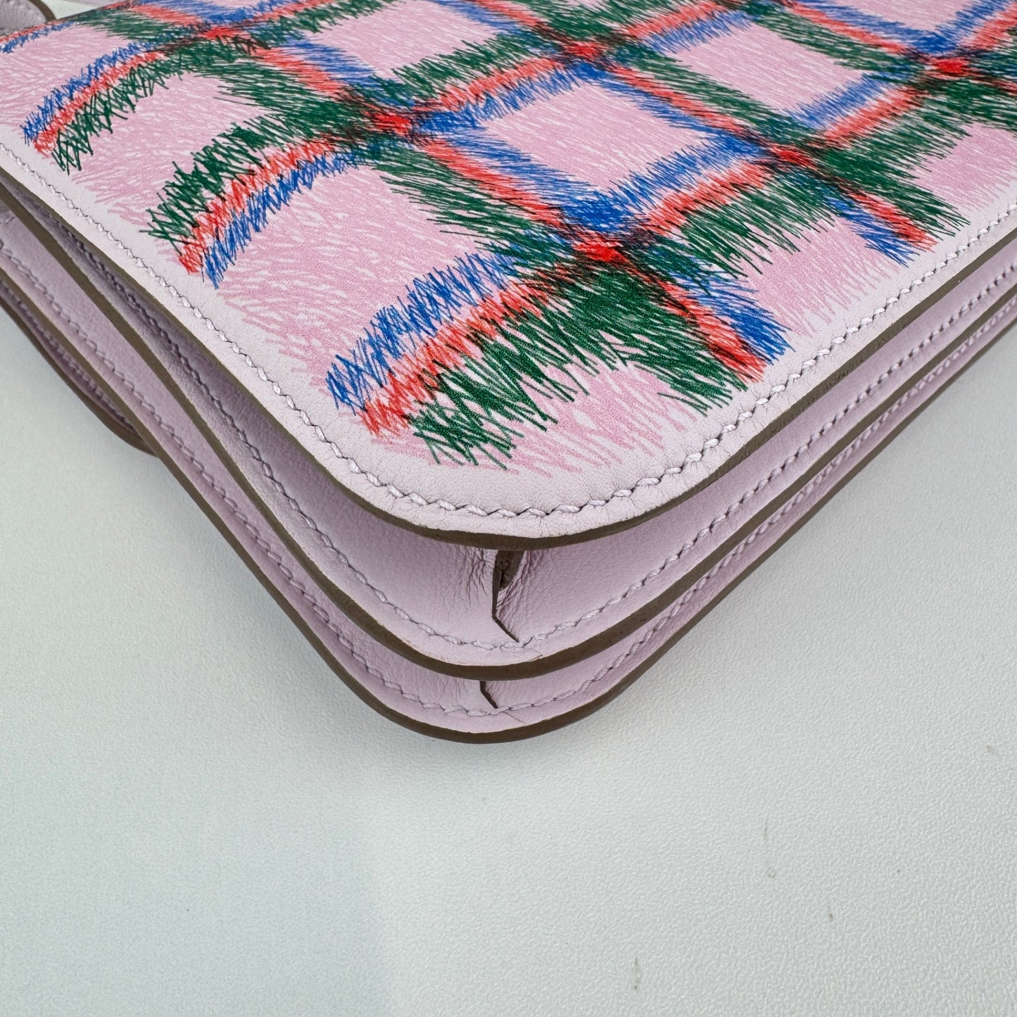 Constance mini tartan light コンスタンスミニ タータンライト Mauve pale モーヴペール Swift スイフト PHW シルバー金具 Stamp-K K刻印