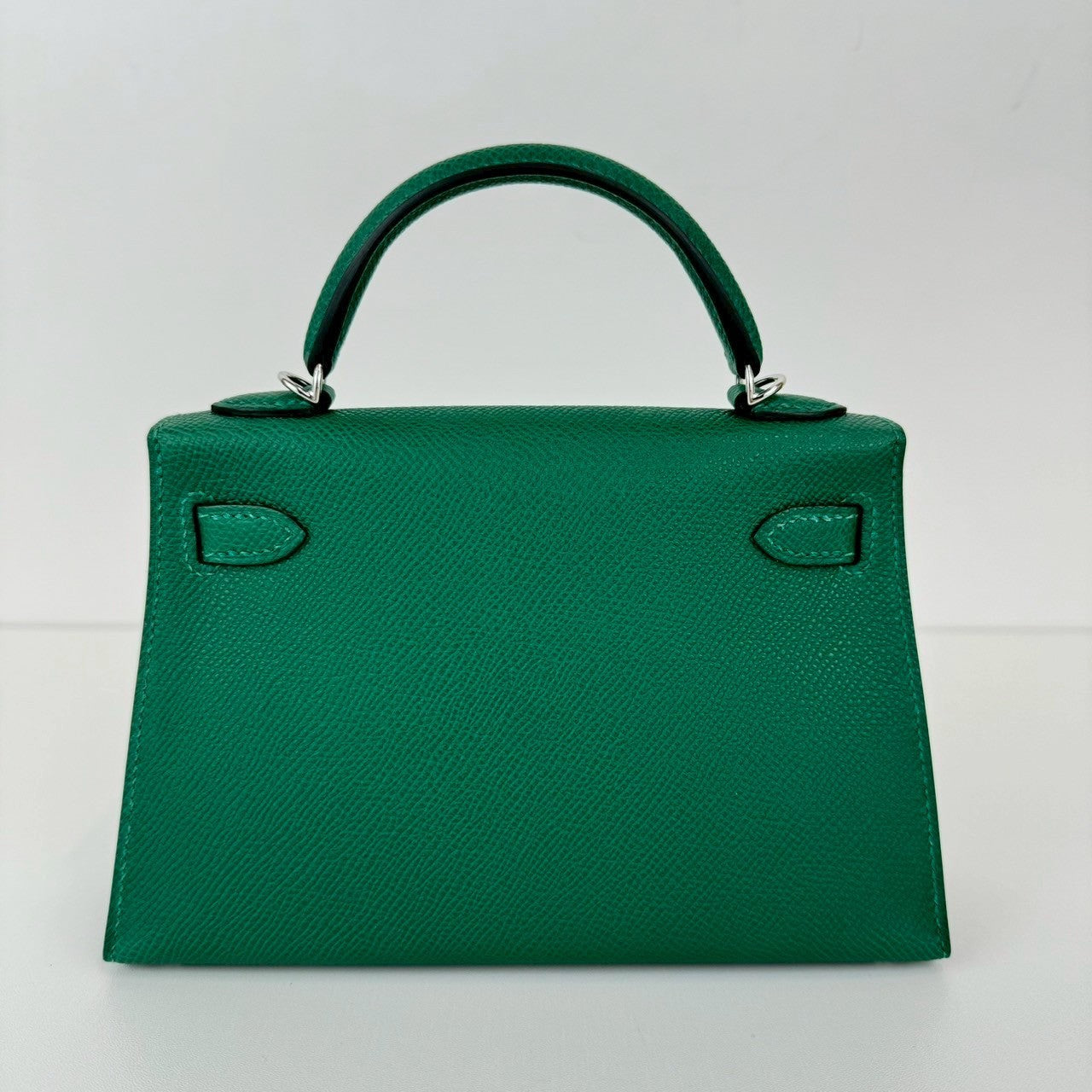 Mini kelly ミニケリー Stamp-W W刻印 Epaom エプソン Vert moyen ヴェールモワイヤン PHW シルバー金具