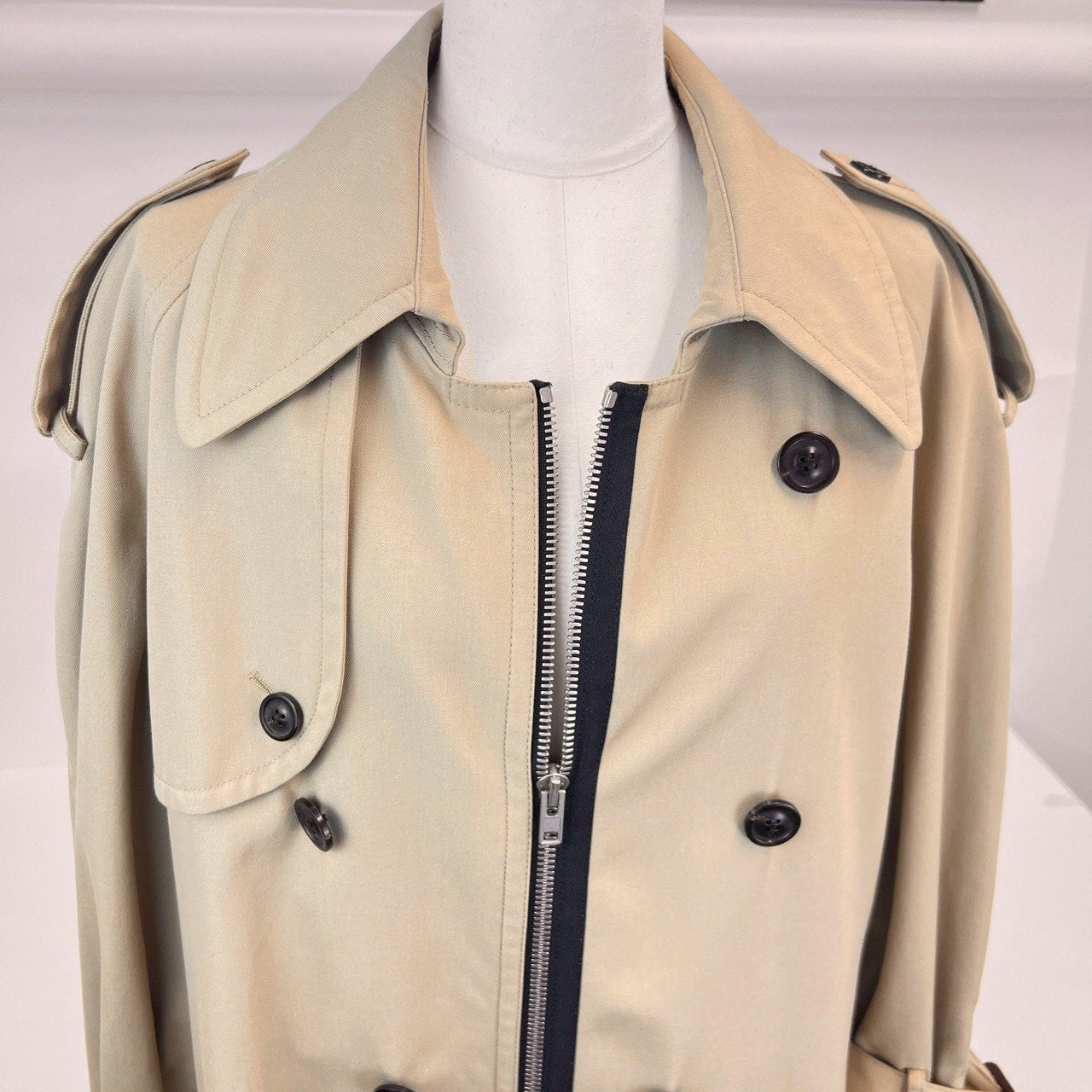 ジップアップトレンチコート beige ベージュ サイズ46