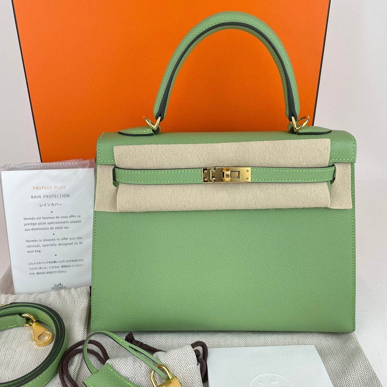 Kelly25 ケリー25 Vert criquet ヴェールクリケット Epsom エプソン GHW ゴールド金具 U刻