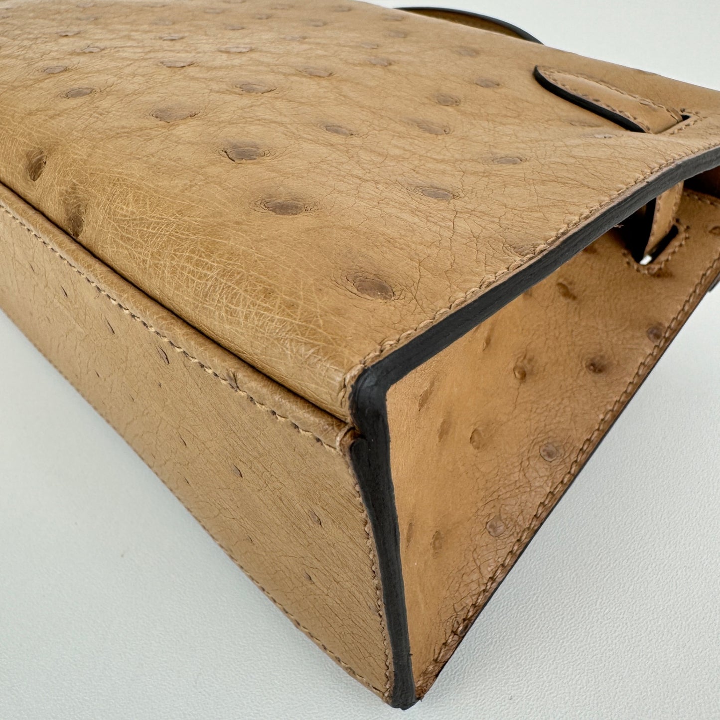 Kelly pochette ケリーポシェット Chai チャイ Ostrich オーストリッチ GHW ゴールド金具 Stamp-W W刻印
