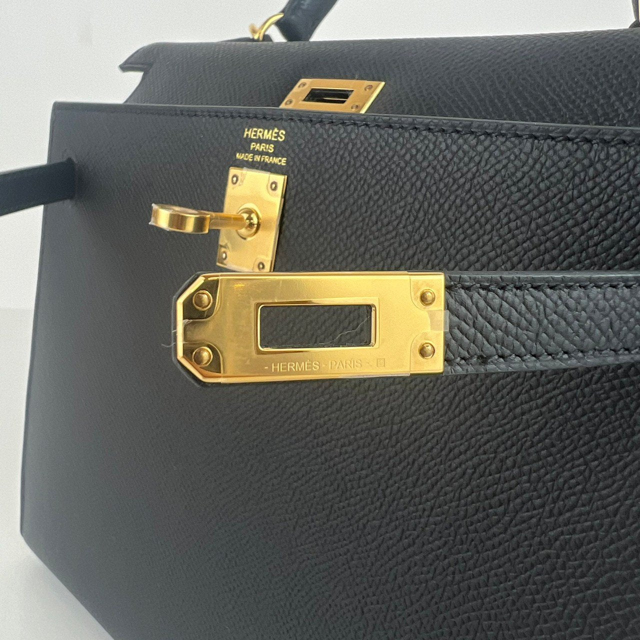 Kelly25 ケリー25 Black ブラック Epsom エプソン GHW ゴールド金具 Stamp-W W刻印