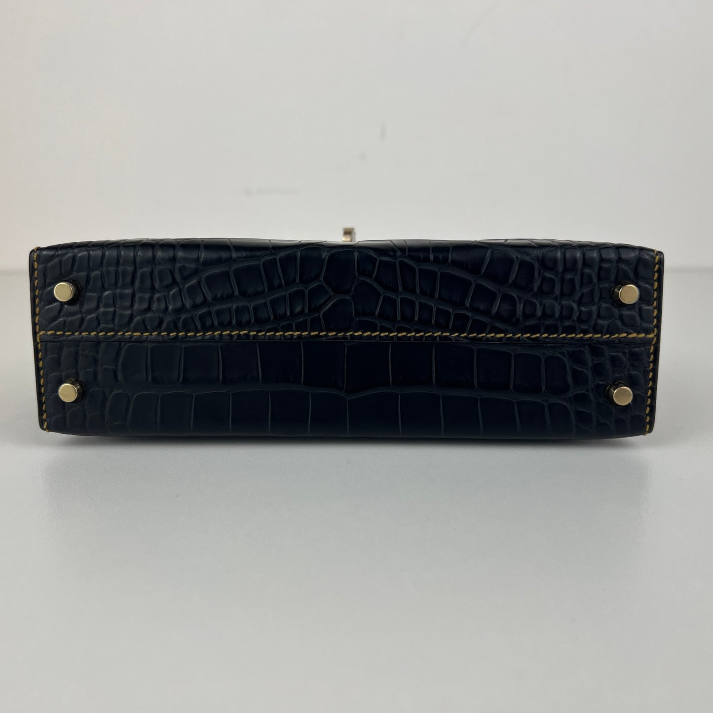 Mini kelly SO ミニケリー スペシャルオーダー Black/Kraft ブラック/クラフト crocodile クロコダイル PMBHW シャンパンゴールド金具 Stamp-B B刻印