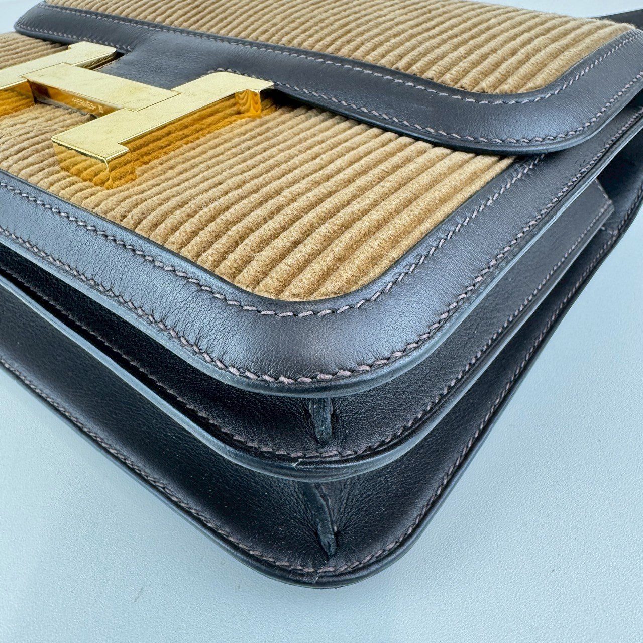 Constance 24 コンスタンス24 Corduroy/Swift コーデュロイ/スウィフト Tabac camel タバックキャメル GHW ゴールド金具 Stamp-D D刻印