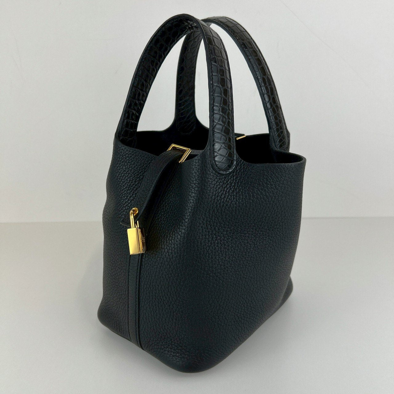 Picotin lock PM ピコタンロック18 Black ブラック Taurillon clemence トリヨンクレマンス crocodile クロコダイル GHW ゴールド金具 Stamp-Z Z刻印