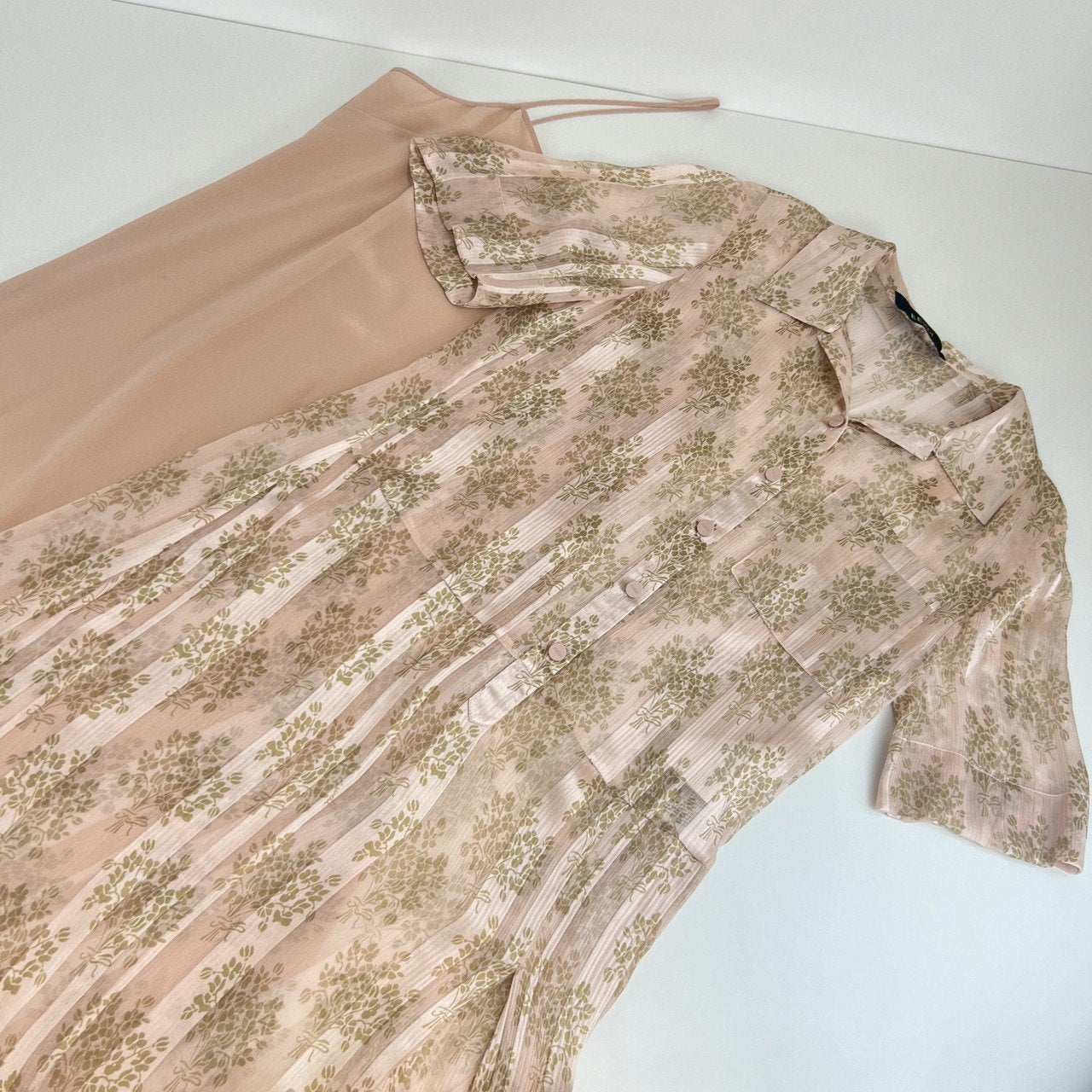 FENDI フェンディ ピンクシフォン ドレス Pink ピンク シルク サイズ36