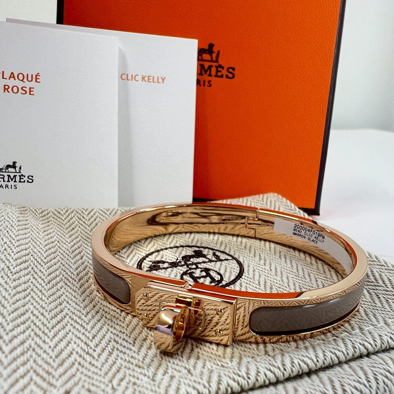 Mini clic kelly PM エナメルブレスレット ミニ・クリック・ケリー Marron grace マロングラッセ Rose gold plated ローズゴールドプレーテッド