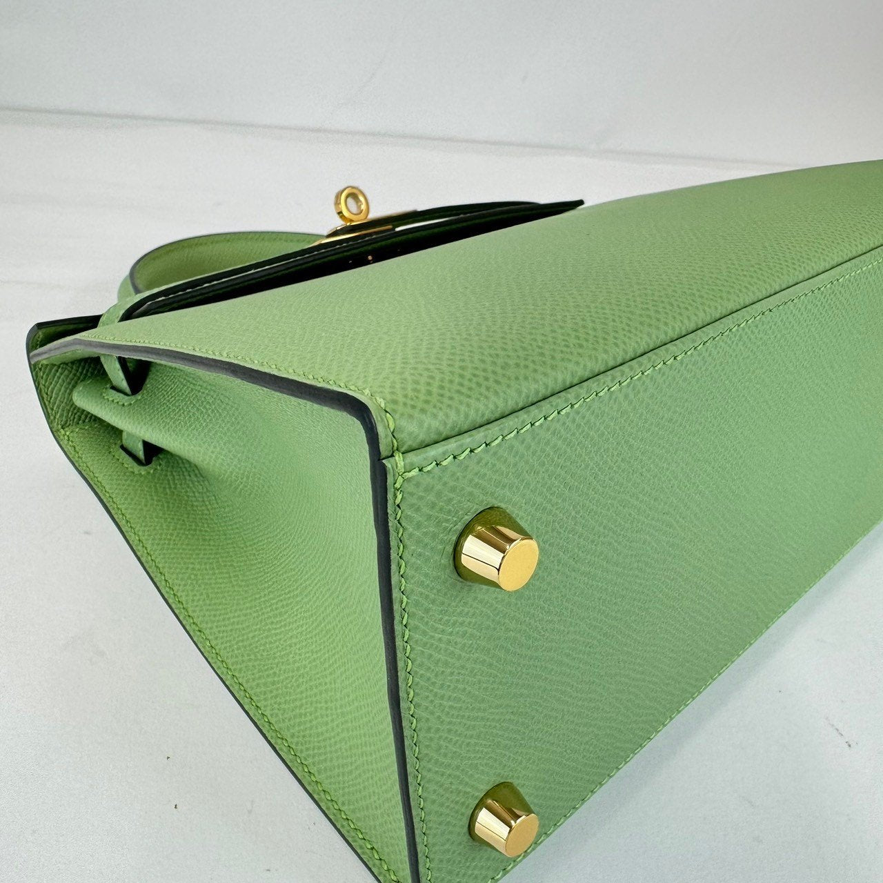 Kelly25 ケリー25 Vert Criquet ヴェールクリケット Epsom エプソン GHW ゴールド金具 Stamp-Y Y刻印