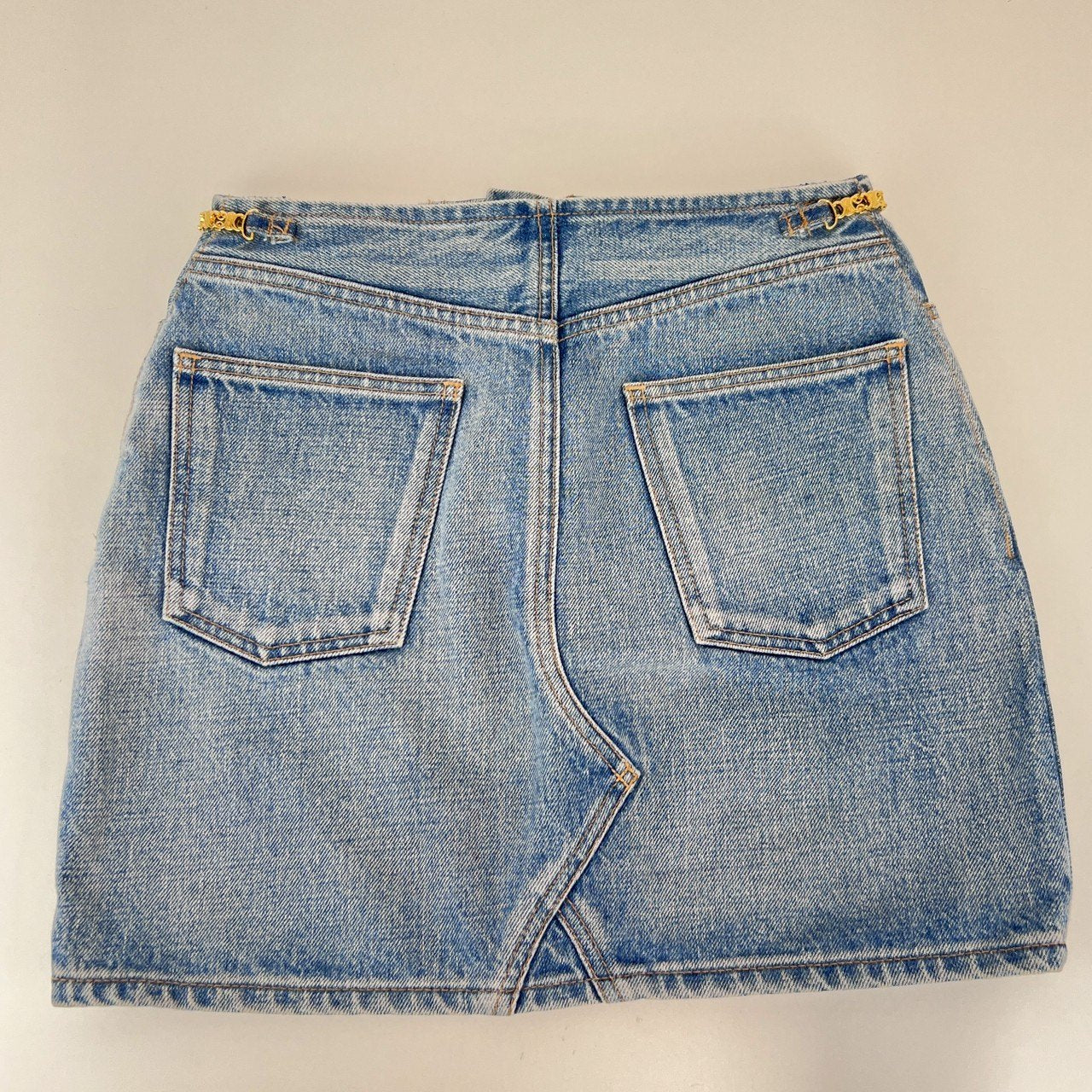 CELINE セリーヌ デニムミニスカート 綿100% light blue denim