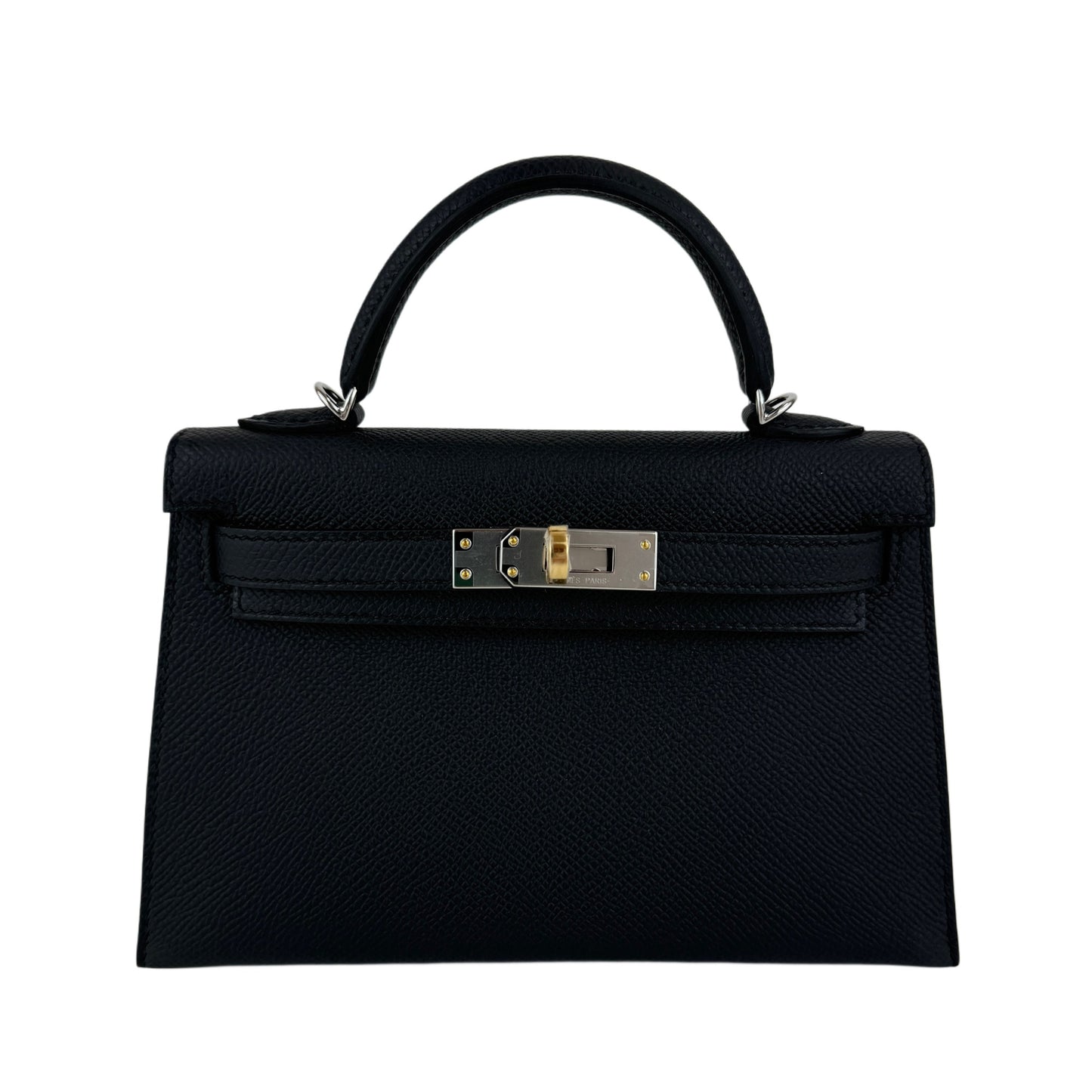 Mini kelly ミニケリー Black ブラック EHW エレクトラム金具 Stamp-K K刻 Epsom エプソン