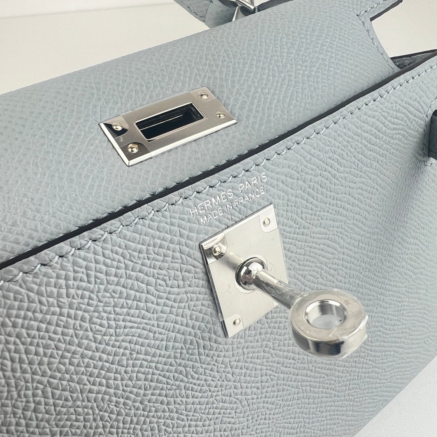 Mini kelly ミニケリー Stamp-K K刻印 Epaom エプソン Blue glacie ブルーグラシエ PHW シルバー金具 2WAYバッグ ショルダーバッグ ハンドバッグ