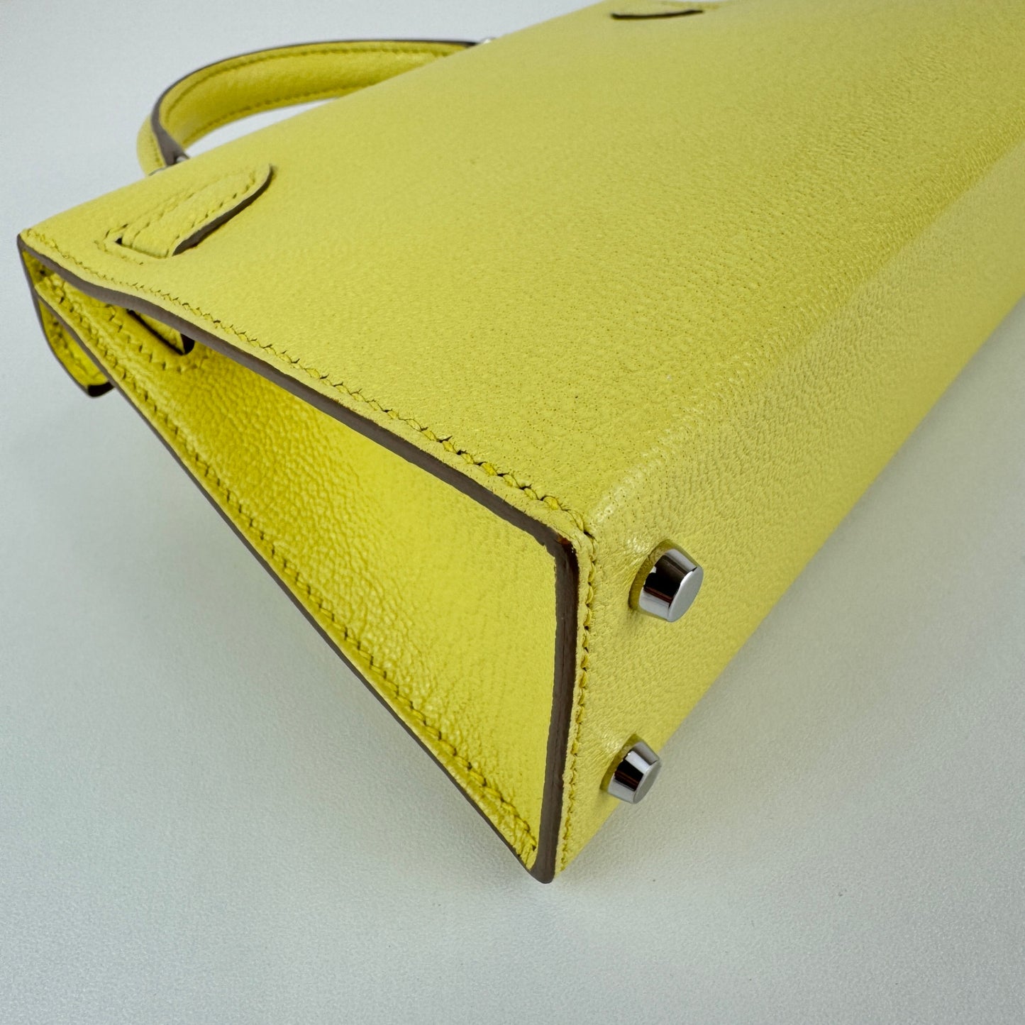 Mini kelly ミニケリー Limoncello リモンチェッロ PHW シルバー金具 Chevre シェーブル Stamp-B B刻印