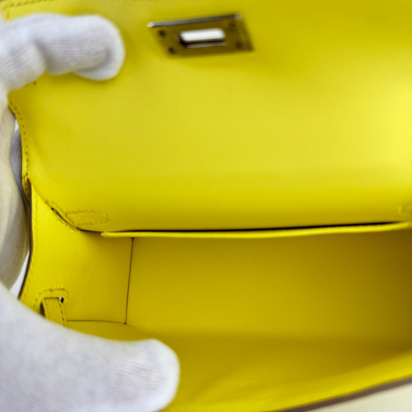 Mini kelly ミニケリー Limoncello リモンチェッロ PHW シルバー金具 Chevre シェーブル Stamp-B B刻印