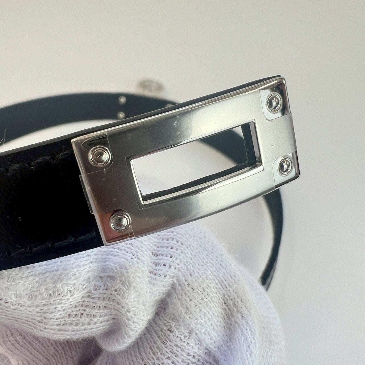 Kelly double bracelet レザーブレスレット ケリー T6 Black ブラック