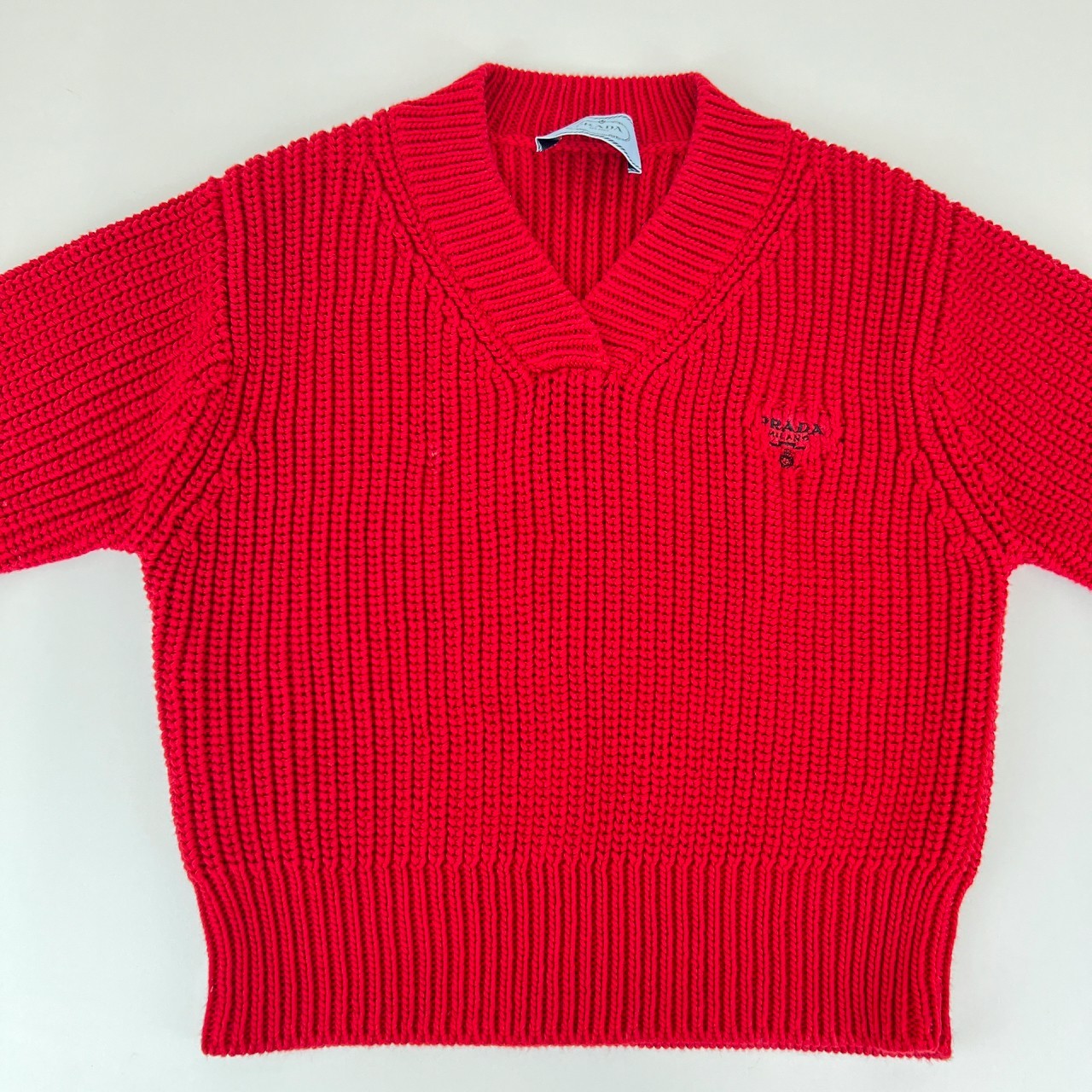 PRADA プラダ コットン ニット レディース レッド P24R1G Red レッド コットン100%