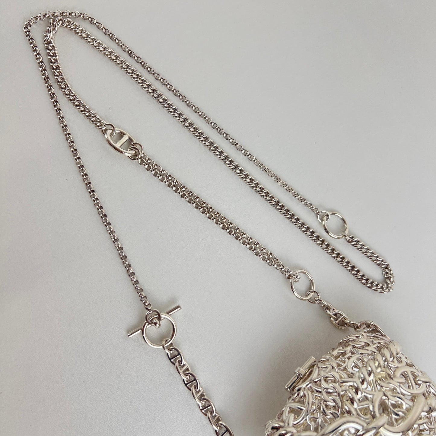 Sac bijou chaine dancre サックビジューシェーヌダンクル PHW シルバー金具 シルバー925