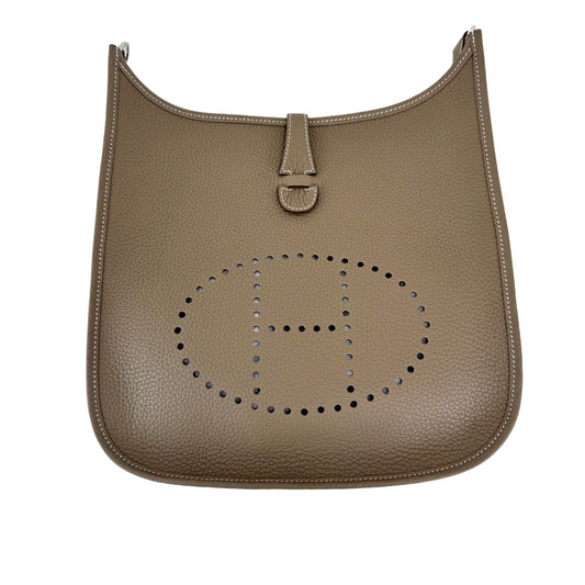 Evelyn PM エヴリンPM Etoupe エトープ  PHW シルバー金具 Taurillon Clemence トリヨンクレマンス Stamp-K K刻印