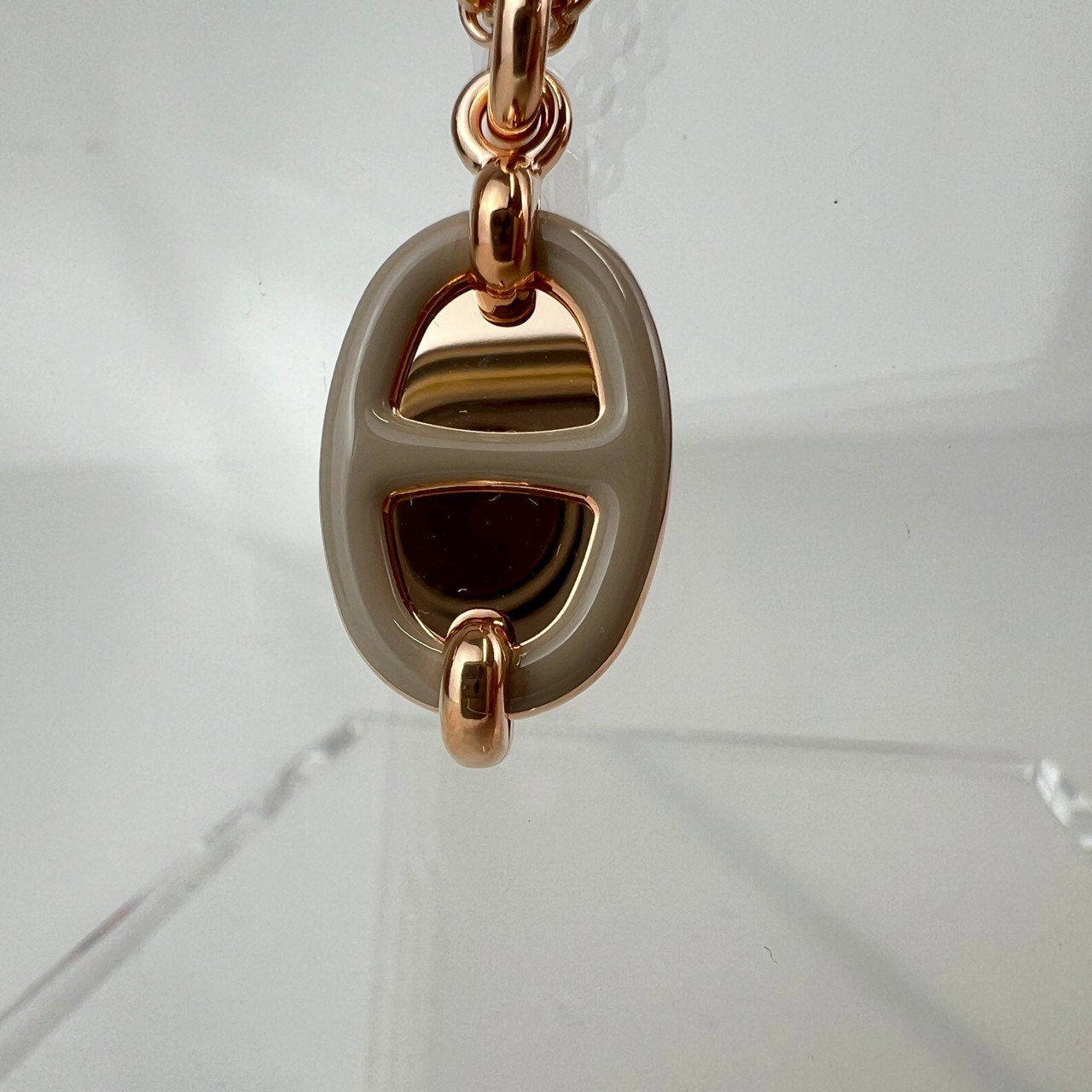 Hermès エルメス Mini Maillon pendant ミニ マイヨン ペンダント メタル Marron grace / Rosegold :マロングラッセ / ローズゴールド