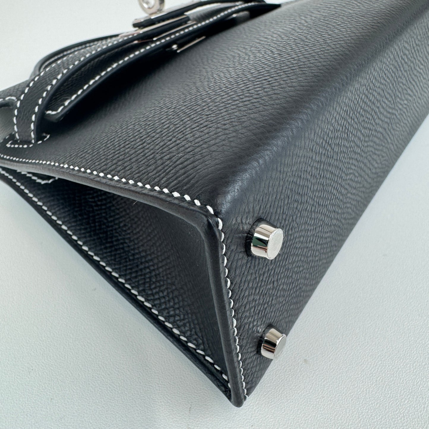 Mini kelly SO ミニケリー スペシャルオーダー Black ブラック/Gris perle グリパール Epsom エプソン PHW シルバー金具 Stamp-K K刻印