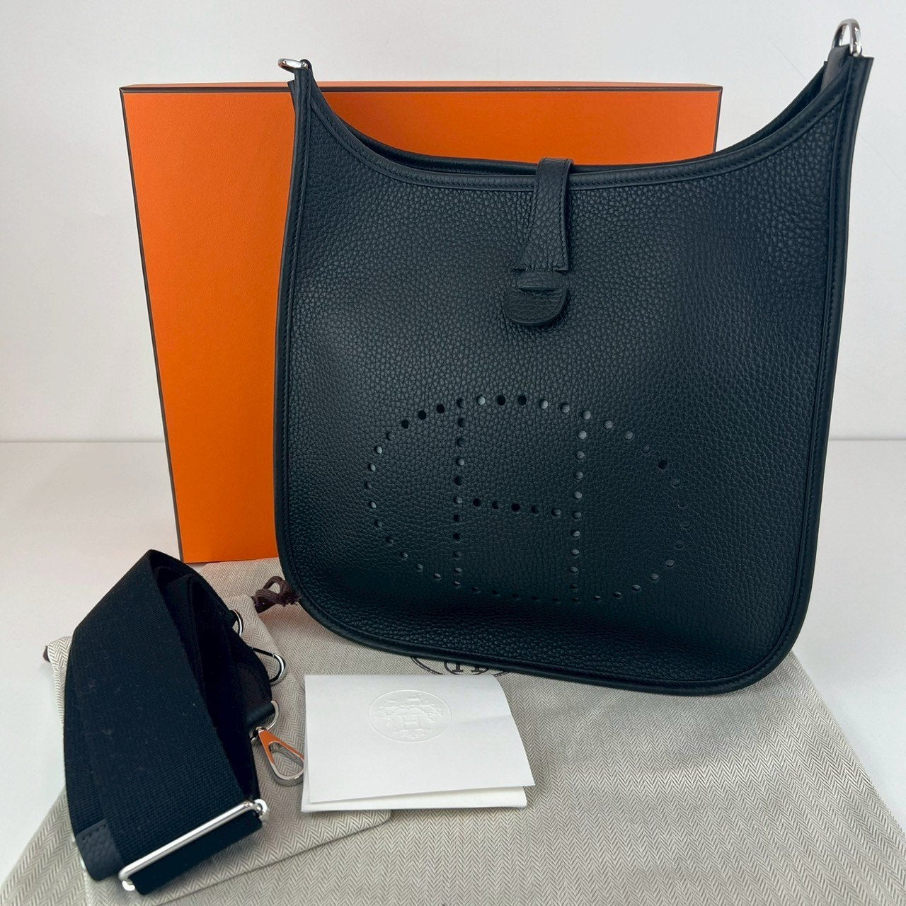 EvelynPM エヴリンPM Black ブラック PHW シルバー金具 Taurillon Clemence トリヨンクレマンス Stamp-K K刻印