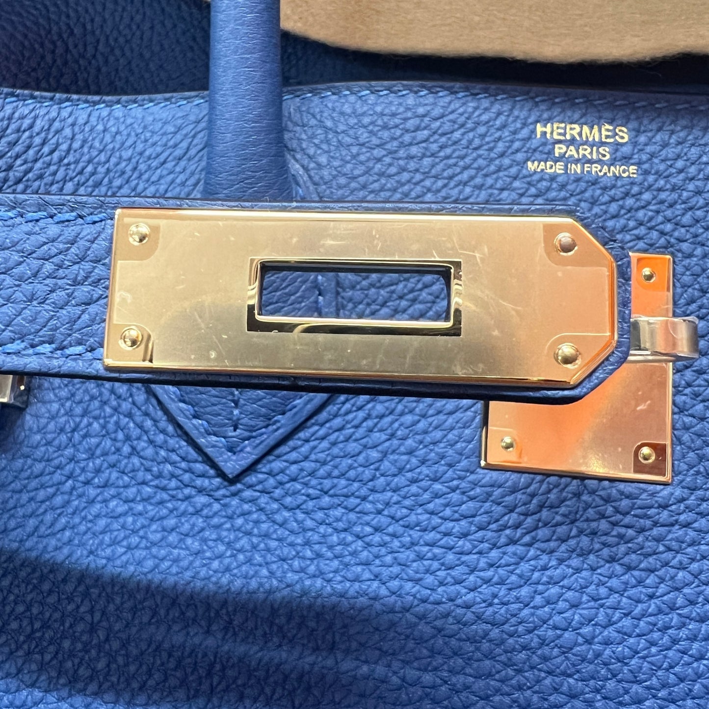 Birkin30 バーキン30 Blue tie ブルータイ Togo トゴ PMBHW シャンパンゴールド金具 Stamp-K K刻印