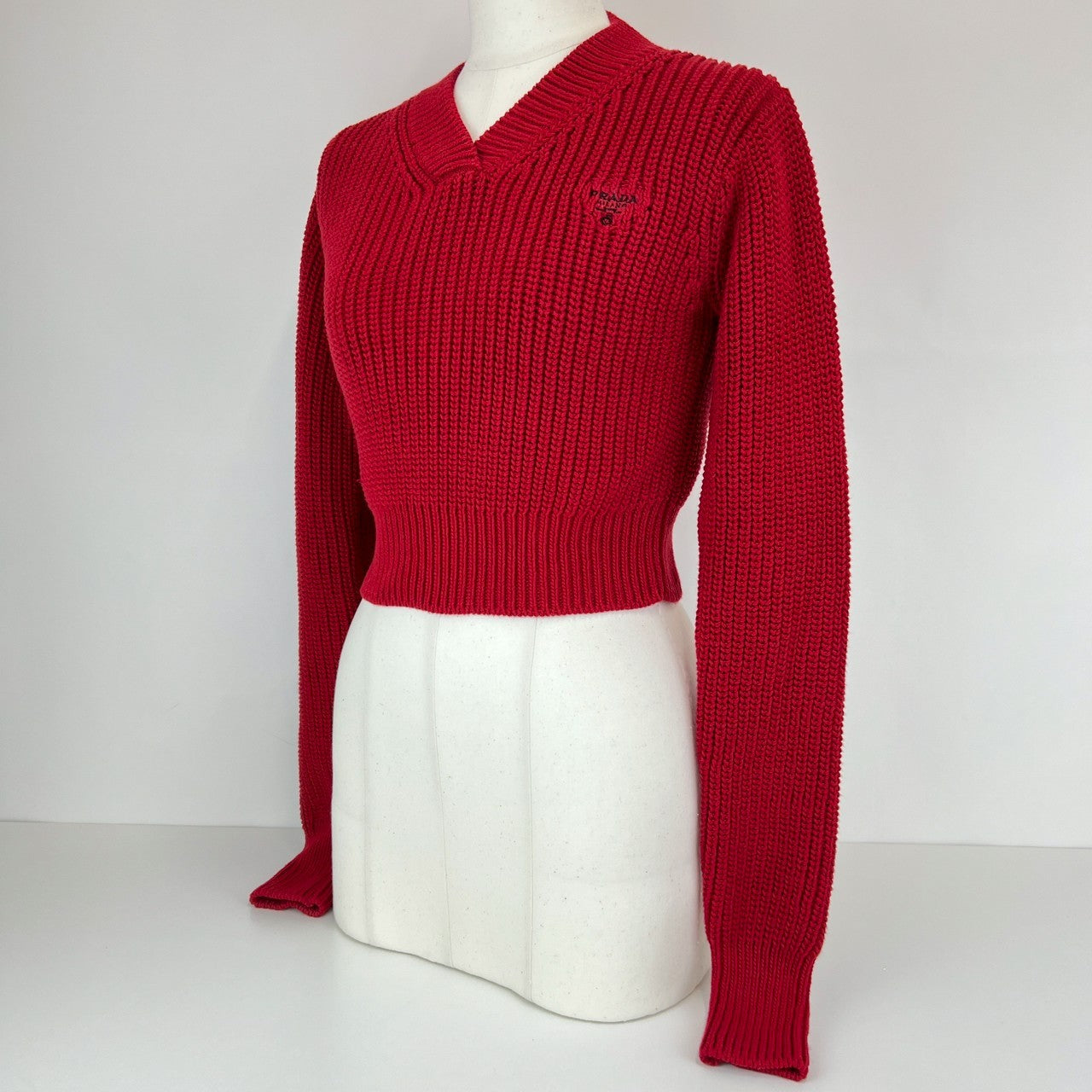 PRADA プラダ コットン ニット レディース レッド P24R1G Red レッド コットン100%