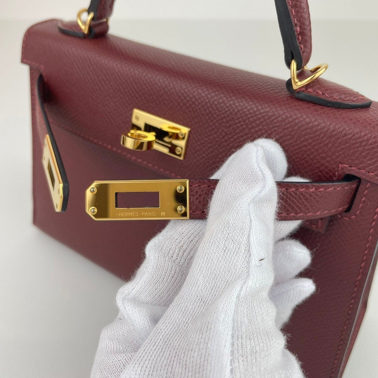 Mini kelly ミニケリー Rouge H ルージュアッシュ GHW ゴールド金具 Stamp-W W刻印 Epsom エプソン