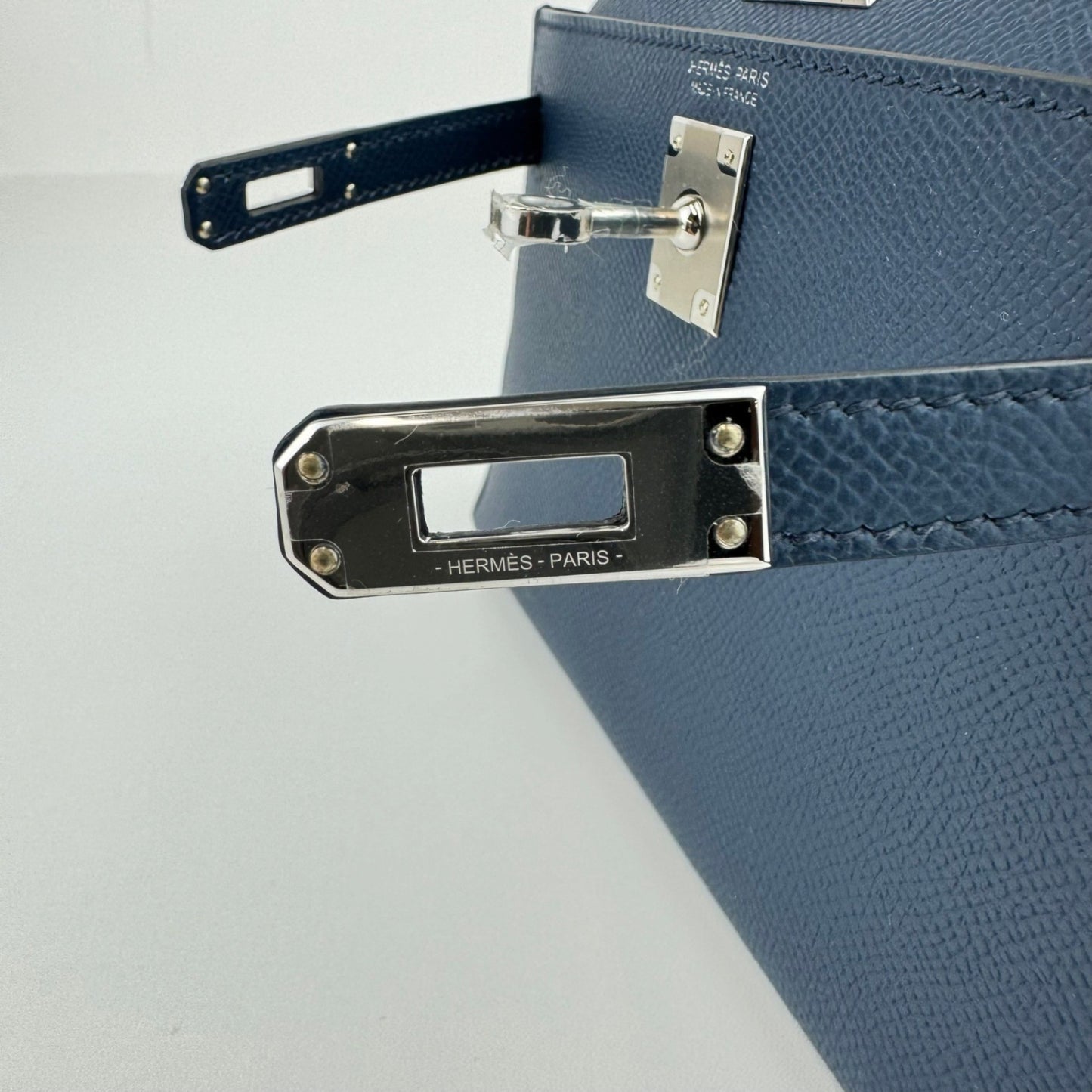 Mini Kelly ミニケリー Bleu de prusse ブルードプリュス PHW シルバー金具 Stamp-B B刻印
