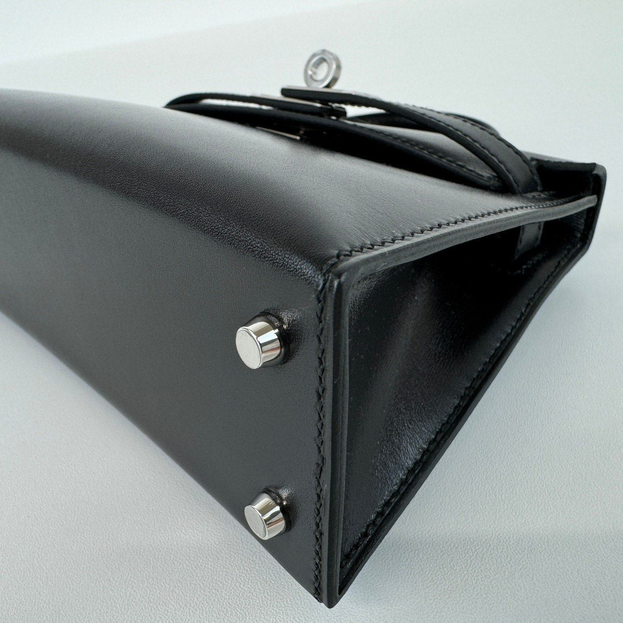 Mini kelly ミニケリー Black ブラック PHW シルバー金具 Box ボックス Stamp-U U刻印