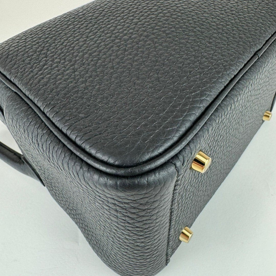 HERMES エルメス Lindy mini リンディミニ Black ブラック GHW ゴールド金具 Taurillon Clemence トリヨンクレマンス Stamp-B B刻