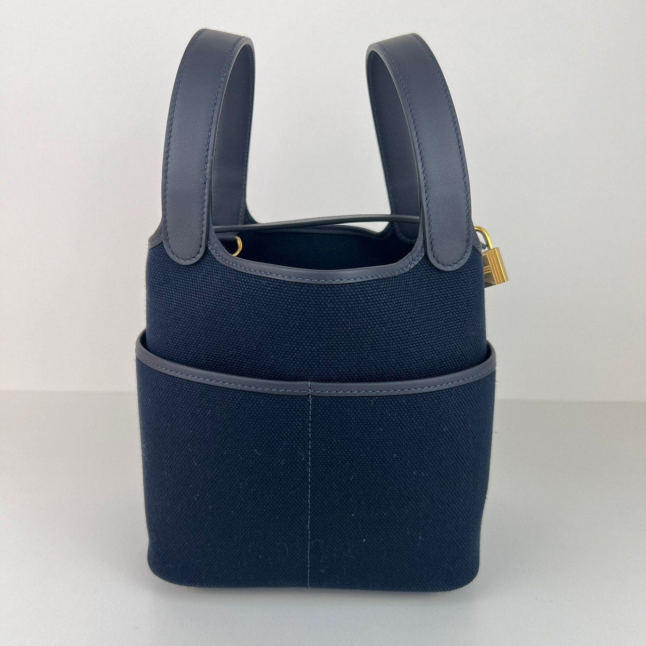 Picotin Lock PM ピコタンロック18 Bleu marine ブルーマリーン GHW ゴールド金具 Stamp-W W刻印
