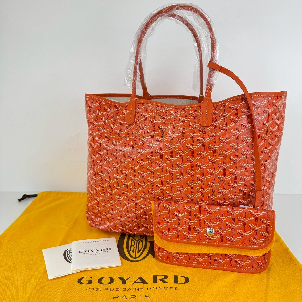 GOYARD ゴヤール サンルイPM ゴヤールディンキャンバス & シュヴロッシュカーフスキン リネンとコットン(内側)オレンジ