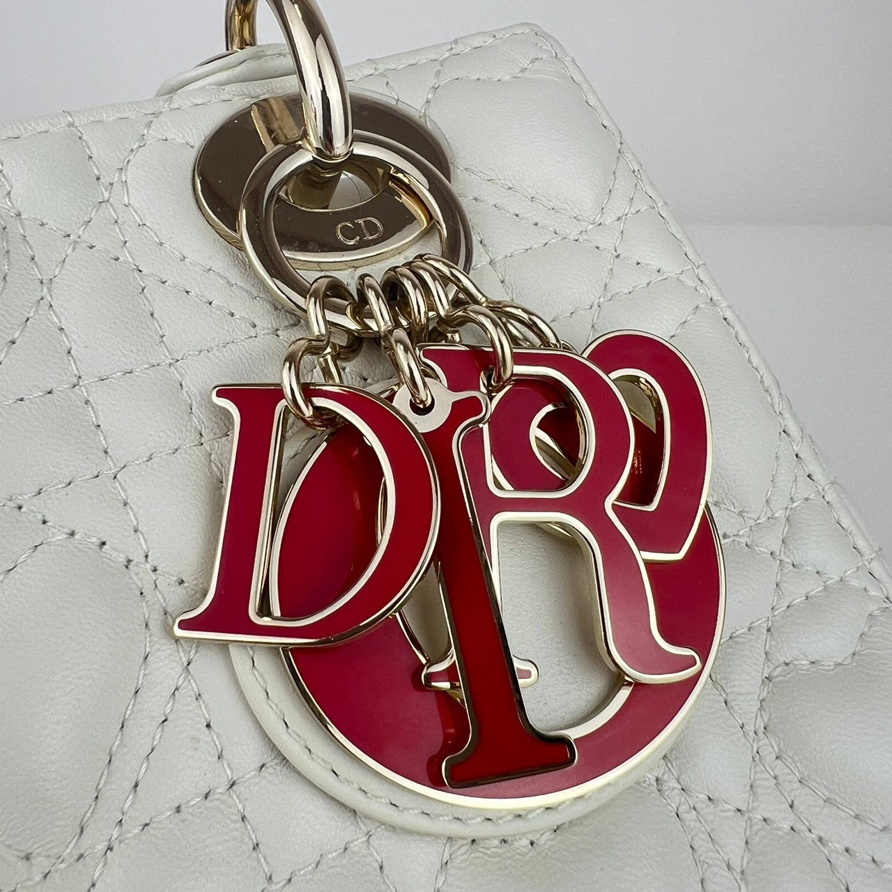 LADY DIOR レディディオール Lambskin ラムスキン White ホワイト ハート型 10-MA-0281 レディースバッグ ハンドバッグ