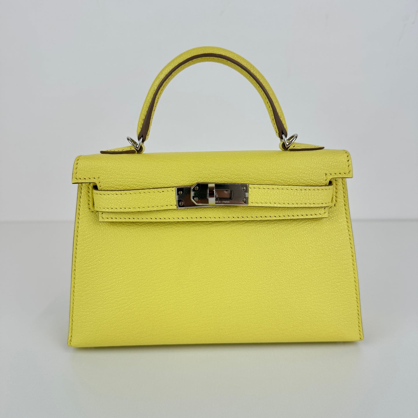 Mini kelly ミニケリー Limoncello リモンチェッロ PHW シルバー金具 Chevre シェーブル Stamp-B B刻印