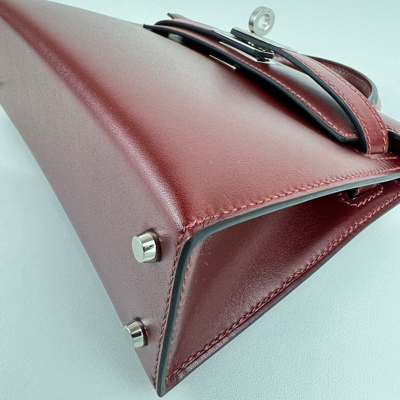 Mini kelly ミニケリー Rouge H ルージュアッシュ PHW シルバー金具 Box calf ボックスカーフ Stamp-W W刻印