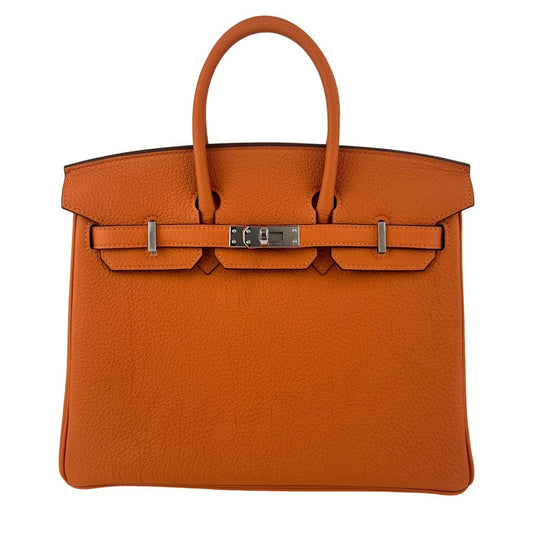 Birkin25 バーキン25 Orange オレンジ  PHW シルバー金具 Togo トゴ Stamp-W W刻印