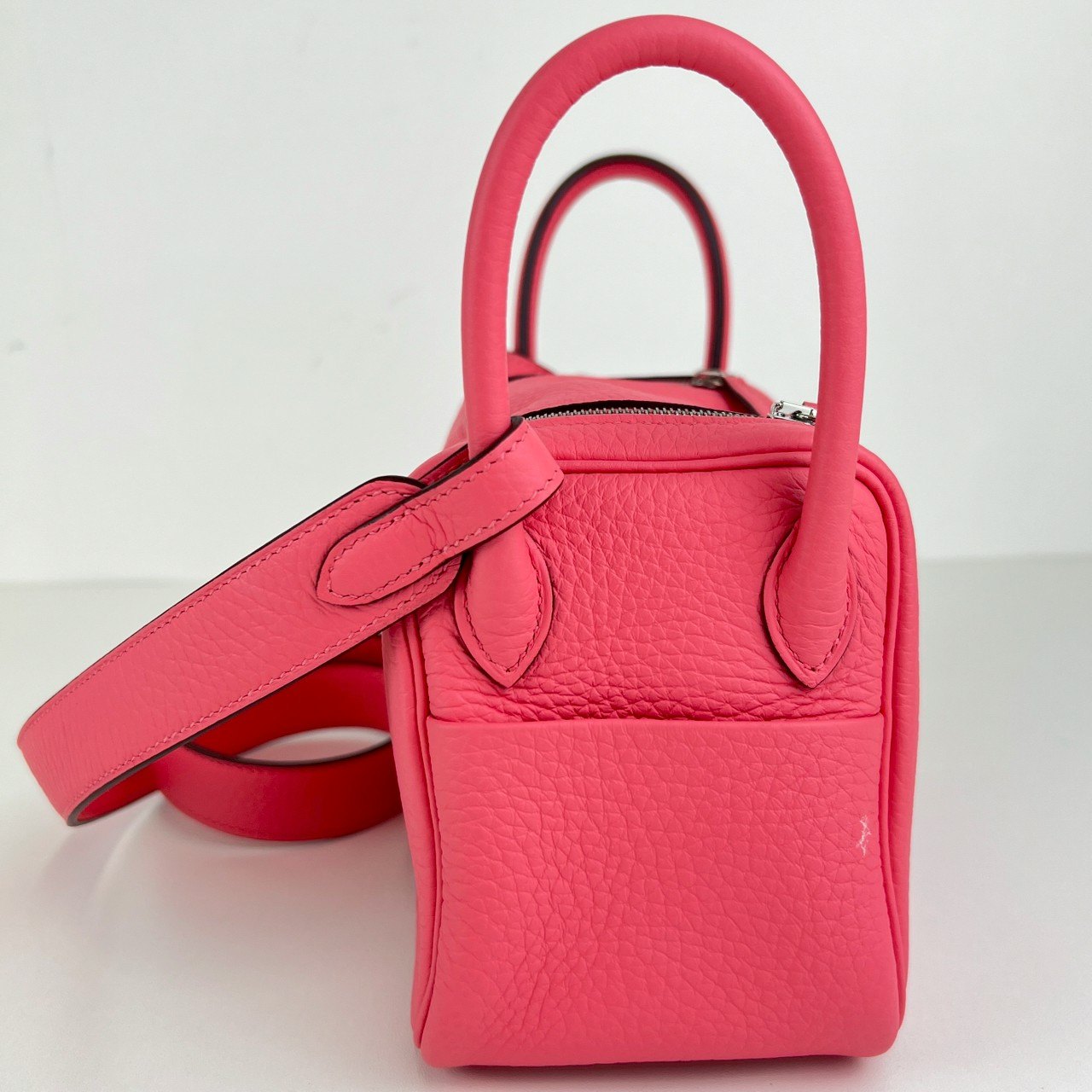 Hermès エルメス Lindy mini リンディミニ Stamp-W W刻印 Taurillon Clemence トリオンクレマンス Rose azalee ローズアザレ PHW シルバー金具