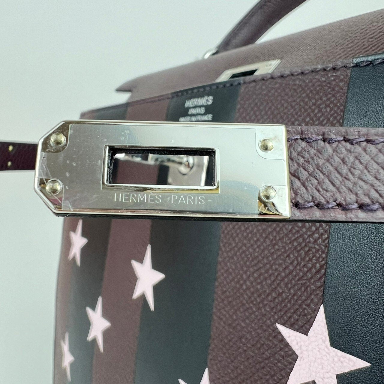 Kelly25 Sellier Casaque Etoilee ケリー25セリエ カザック エトワール Stamp-W W刻印 Epsom エプソン Rouge sellier/Black/Rose darling ルージュセリエ/ブラック/ローズダーリン PHW シルバー金具