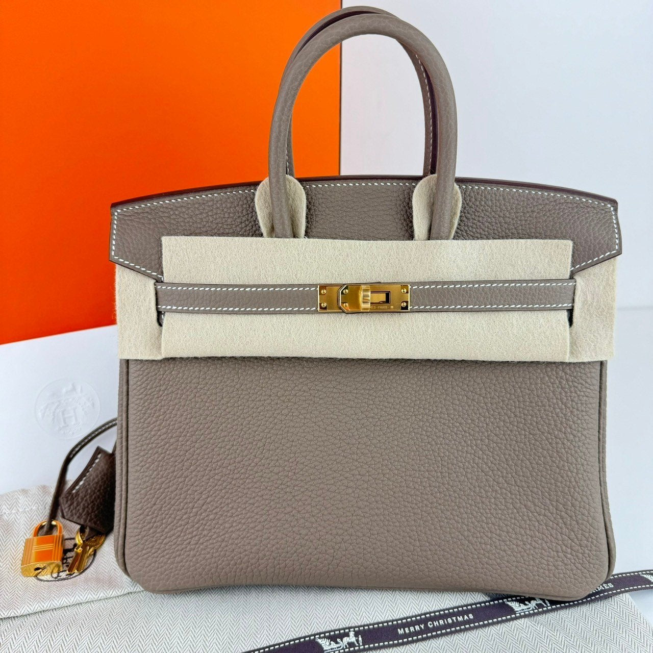新品未使用 HERMES エルメス Birkin25 バーキン25 Etoupe エトープ GHW ゴールド金具 W刻印 Togo トゴ