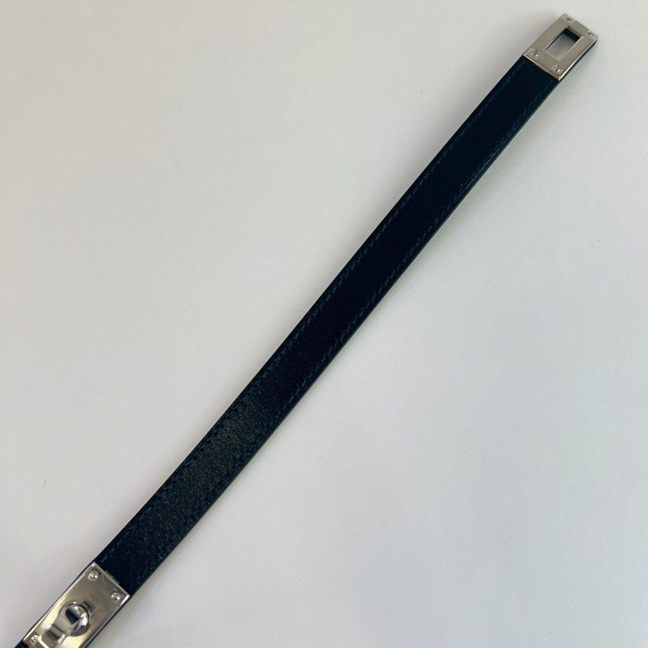 Kelly double bracelet レザーブレスレット ケリー T6 Black ブラック