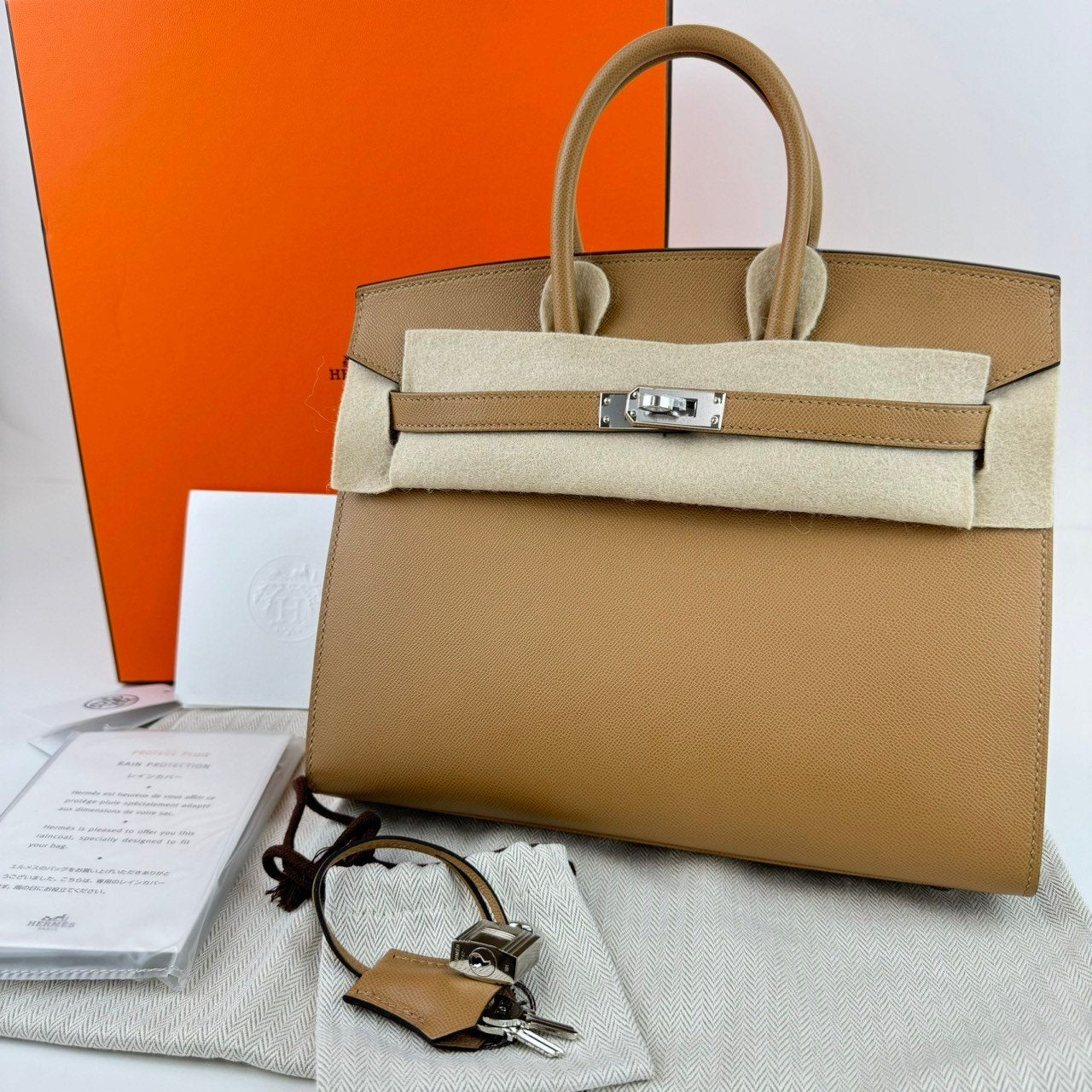 Birkin25 バーキン25 Stamp-U U刻印 Biscuit ビスキュイ PHW シルバー金具 Epsom エプソン