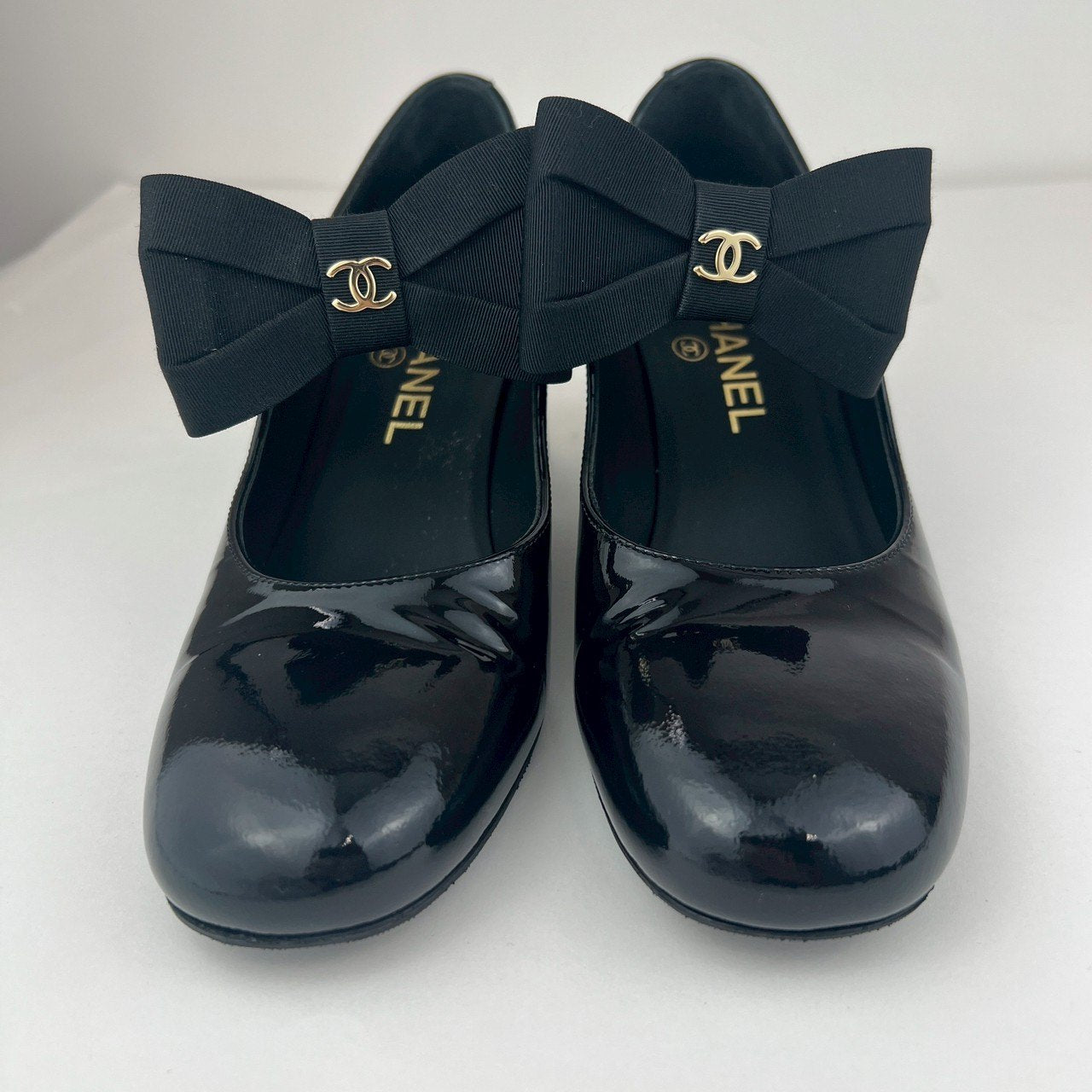 CHANEL シャネル メリージェーン パンプス ココマーク リボン G45356