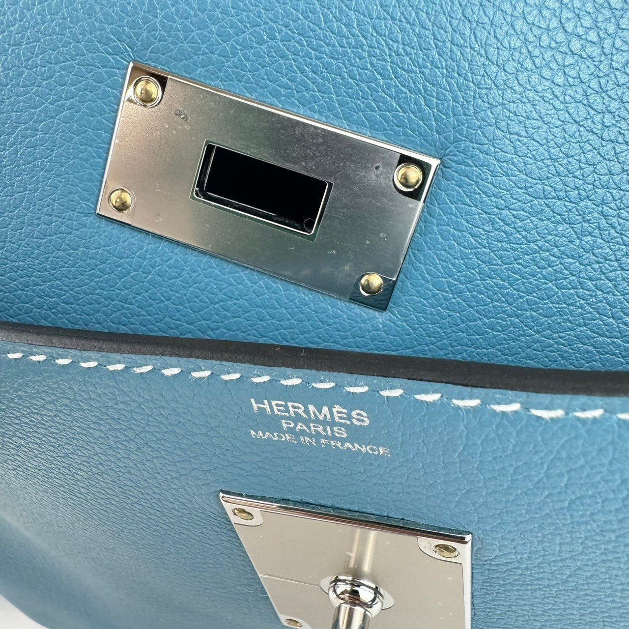 Kelly Messenger PM ケリーメッセンジャーバッグPM New Blue jean ニューブルージン PHW シルバー金具 Evercolor エバーカラー Stamp-W W刻印