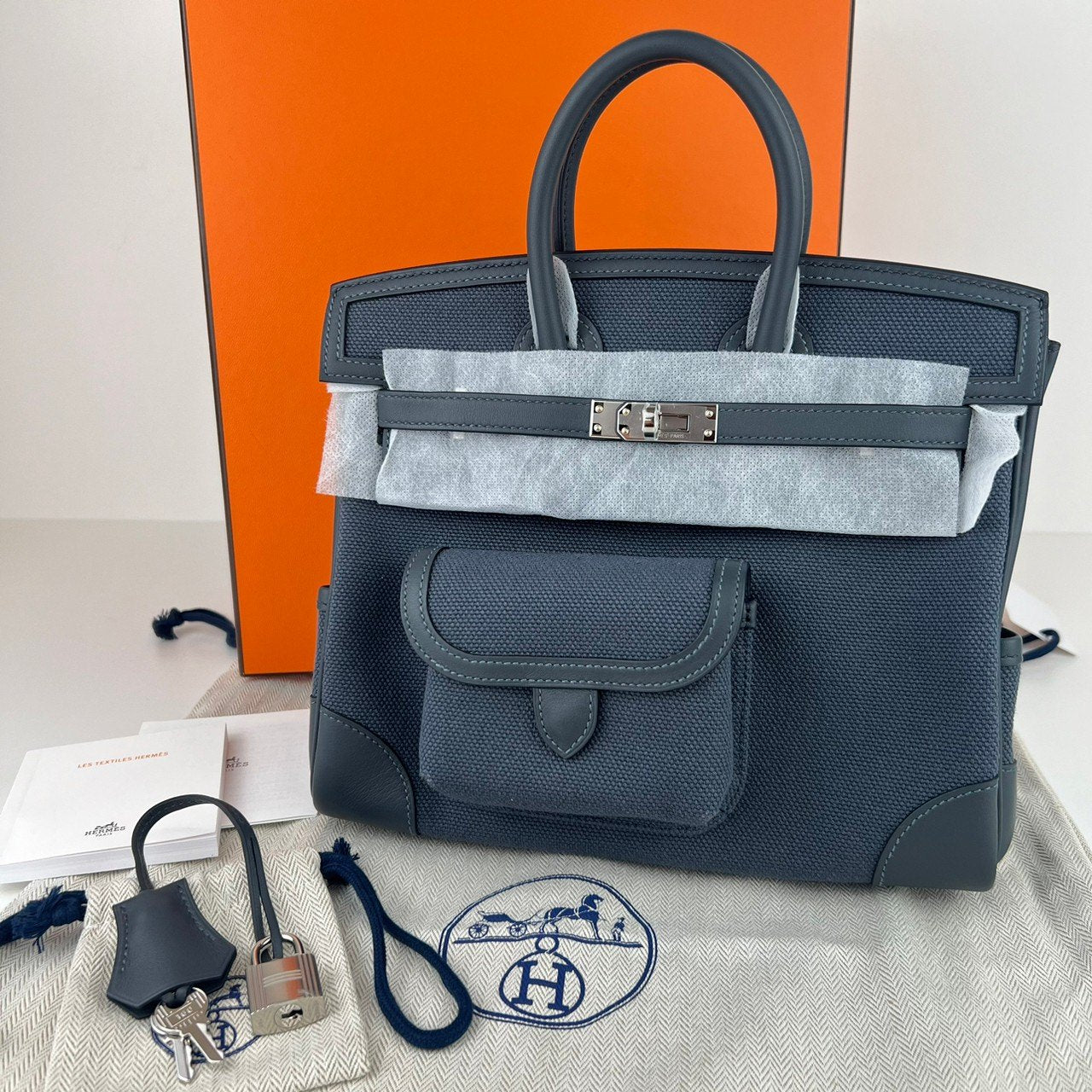 Birkin25 cargo バーキン25 カーゴ Gris misty グリミスティ PHW シルバー金具 Toile goeland/Swift トワルゴエラン/スイフト Stamp-W W刻印