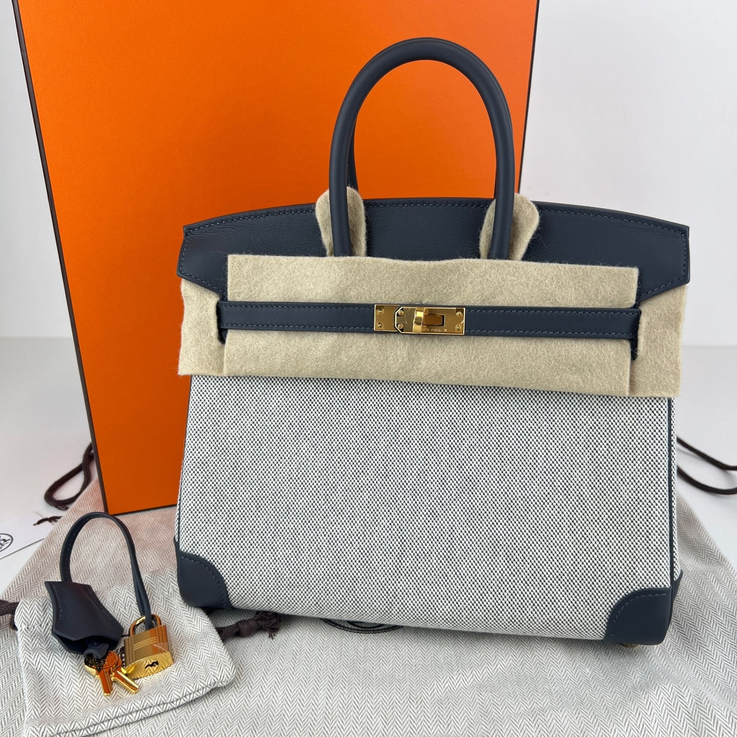 Birkin25 バーキン25 Stamp-K K刻印 Toile H/Swift トワルアッシュ/スイフト Gris misty グリミスティ GHW ゴールド金具