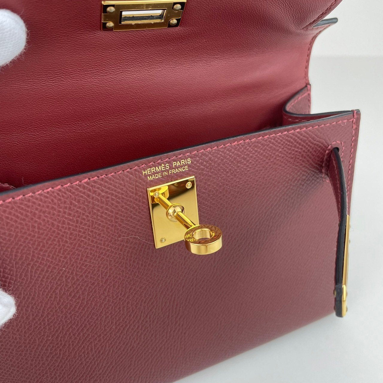 Mini kelly ミニケリー Rouge H ルージュアッシュ GHW ゴールド金具 Stamp-W W刻印 Epsom エプソン