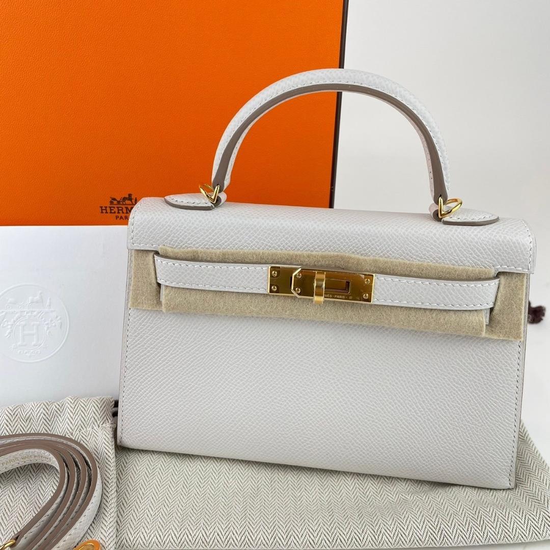 Mini kelly ミニケリー Gray pearl グリパール Epsom エプソン GHW ゴールド金具 B刻