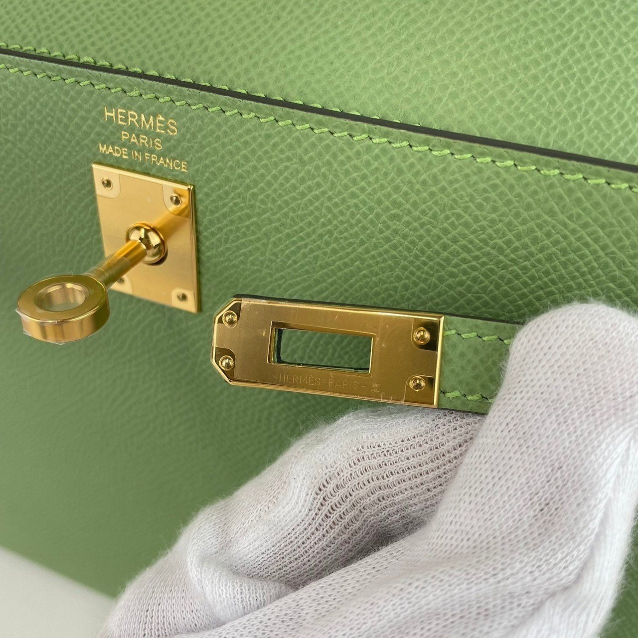 Kelly25 ケリー25 Vert criquet ヴェールクリケット Epsom エプソン GHW ゴールド金具 U刻